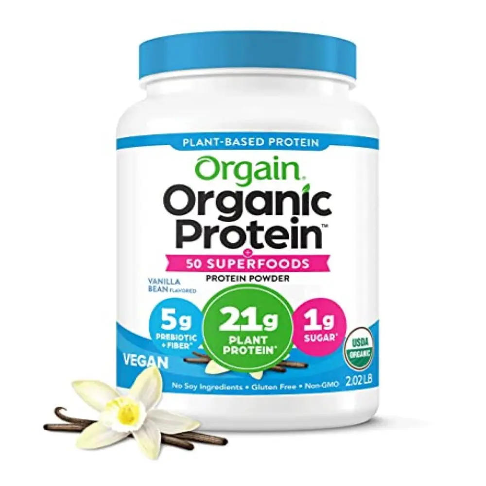 Bột Protein Thực Vật Hữu Cơ Hương Vani, Organic Plant-Based Protein Powder, Vanilla Bean, 32.3 oz (918g) - ORGAIN